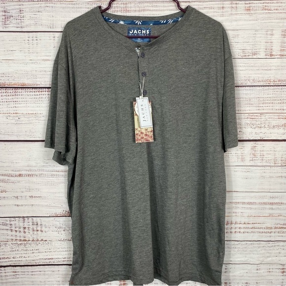 Jachs Other - Jachs New York charcoal gray half button size 2X T-shirt nwt